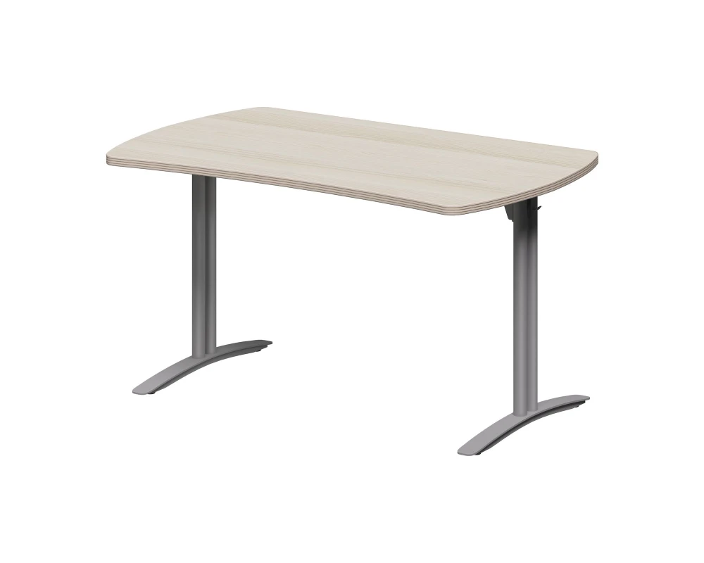 Стол прямой 140х85х74 Berlin Metal Акация светлая/Алюминий