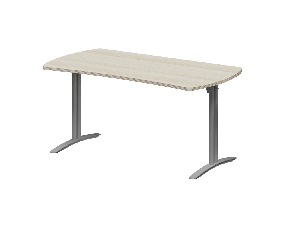 Стол прямой 160х85х74 Berlin Metal Акация светлая/Алюминий
