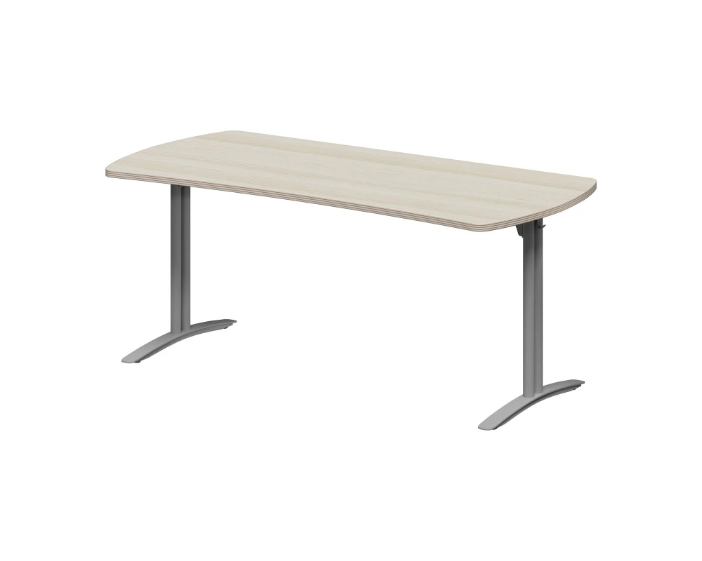 Стол прямой 180х85х74 Berlin Metal Акация светлая/Алюминий