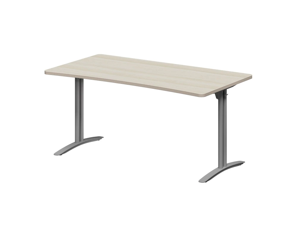 Стол симметричный 160х85х74 Berlin Metal Акация светлая/Алюминий