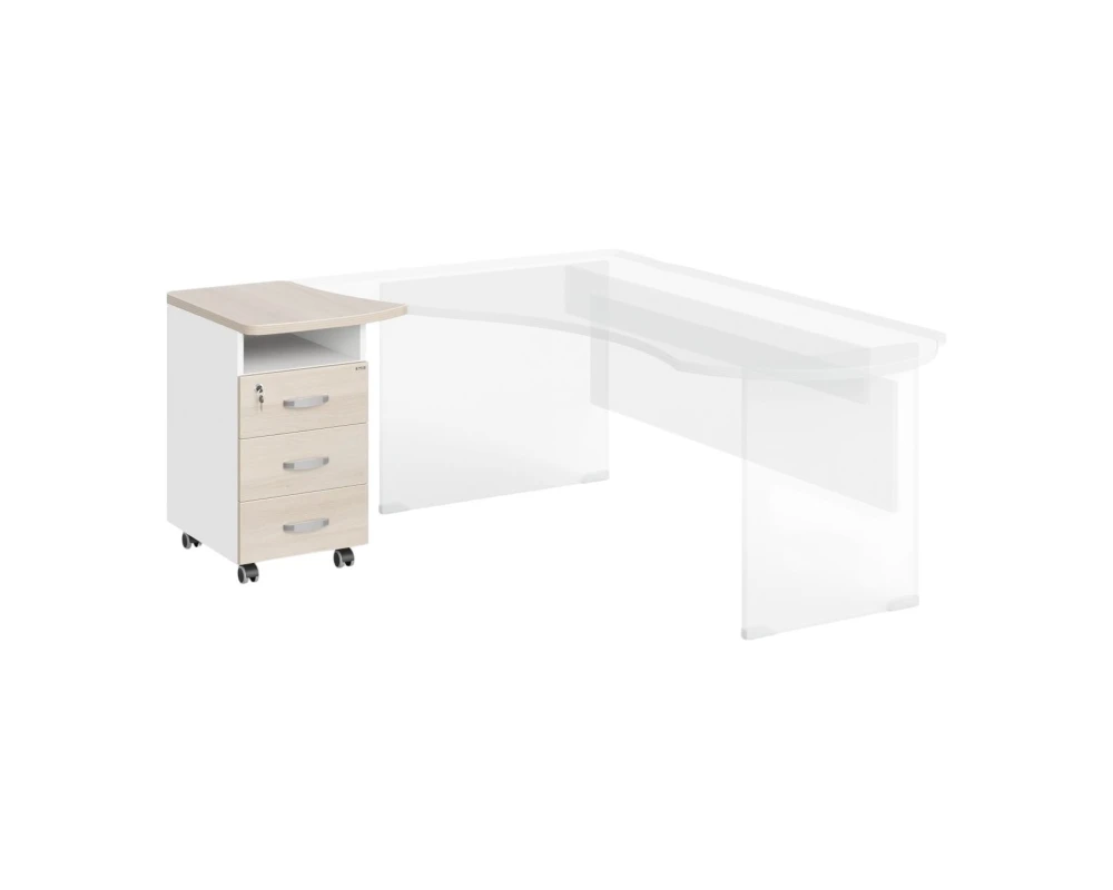 Тумба приставная левая 53х60х74 Berlin (df) Акация светлая/Белый премиум