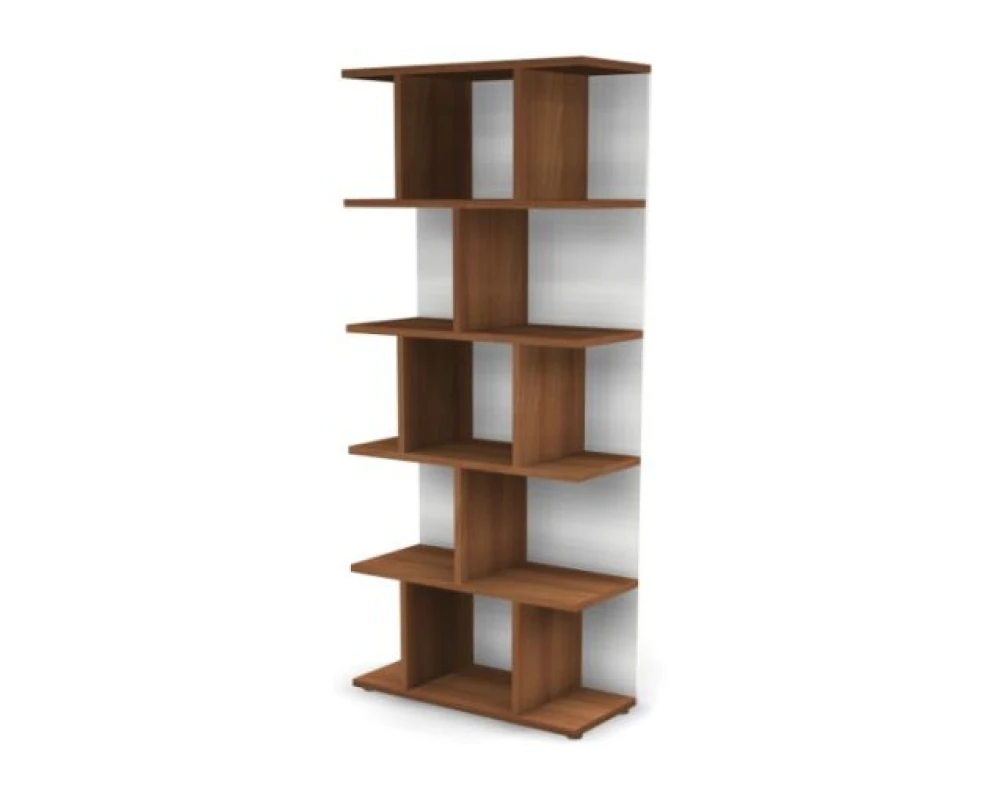 Шкаф-стеллаж 5 уровней 90х40х207 Larus Орех/Белый