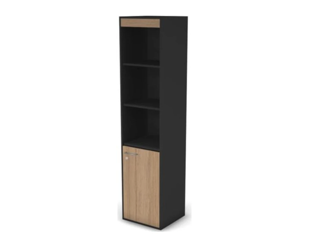 Стеллаж полуоткрытый, узкий с замком правый Loft Defo, Matrix New