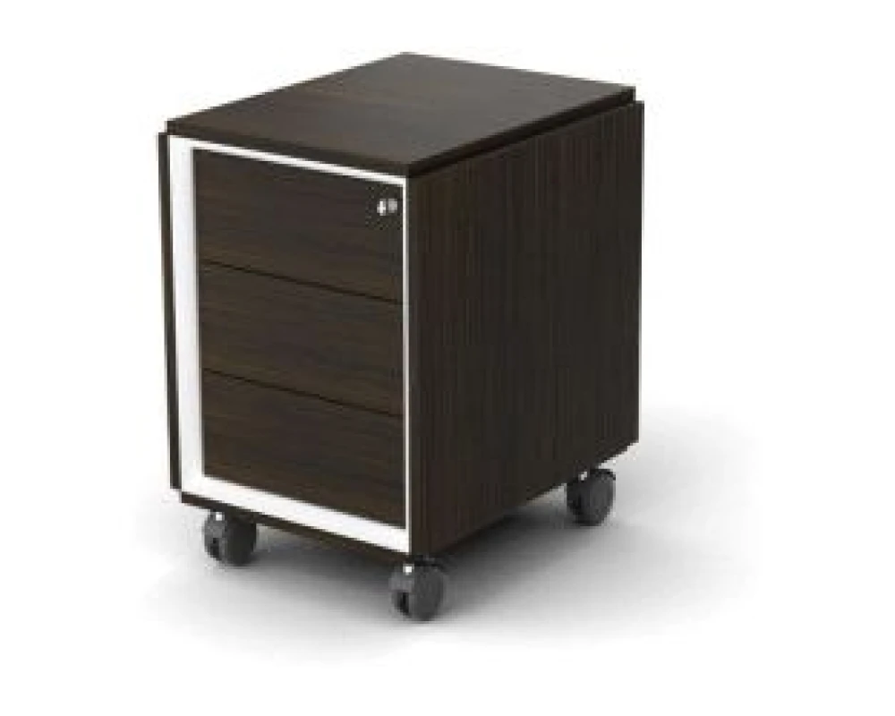 Тумба мобильная с центральным замком 43,9х54х65,1 Platinum Венге/Белый глянец
