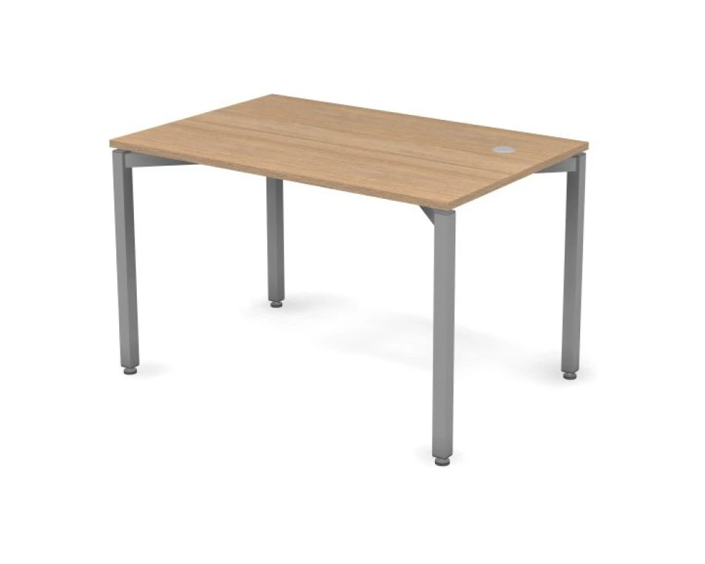 Стол с кабель-каналом R 118х78х73,7 Smart Metal Дуб медовый/Алюминий
