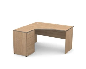 Рабочее место с тумбой 138х138, тип 2 левый Smart (df) Дуб медовый images