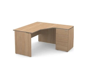 Рабочее место с тумбой 138х138, тип 2 правый Smart (df) Дуб медовый images
