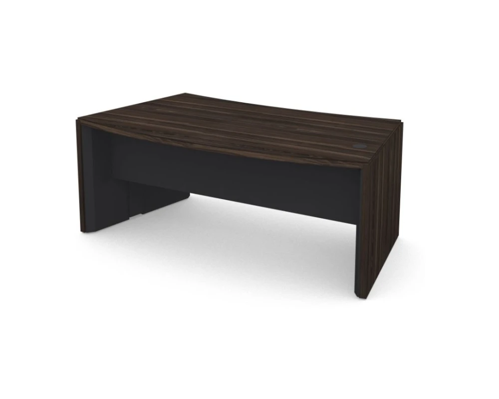 Стол руководителя радиальный левый new 193,3х107,3х75,3 Vegas (df) Дуб монтенегро/Черный