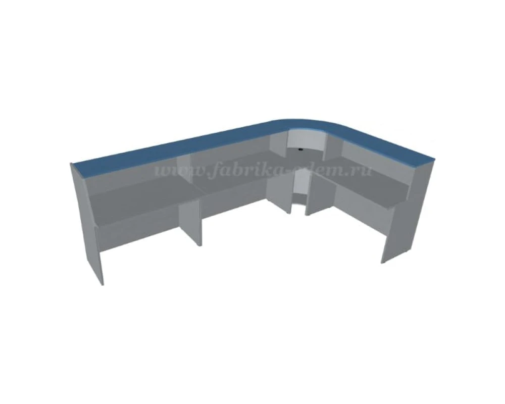 Стойка ресепшен угловая 187x187x116 Эдем (угол - металл. пластик)