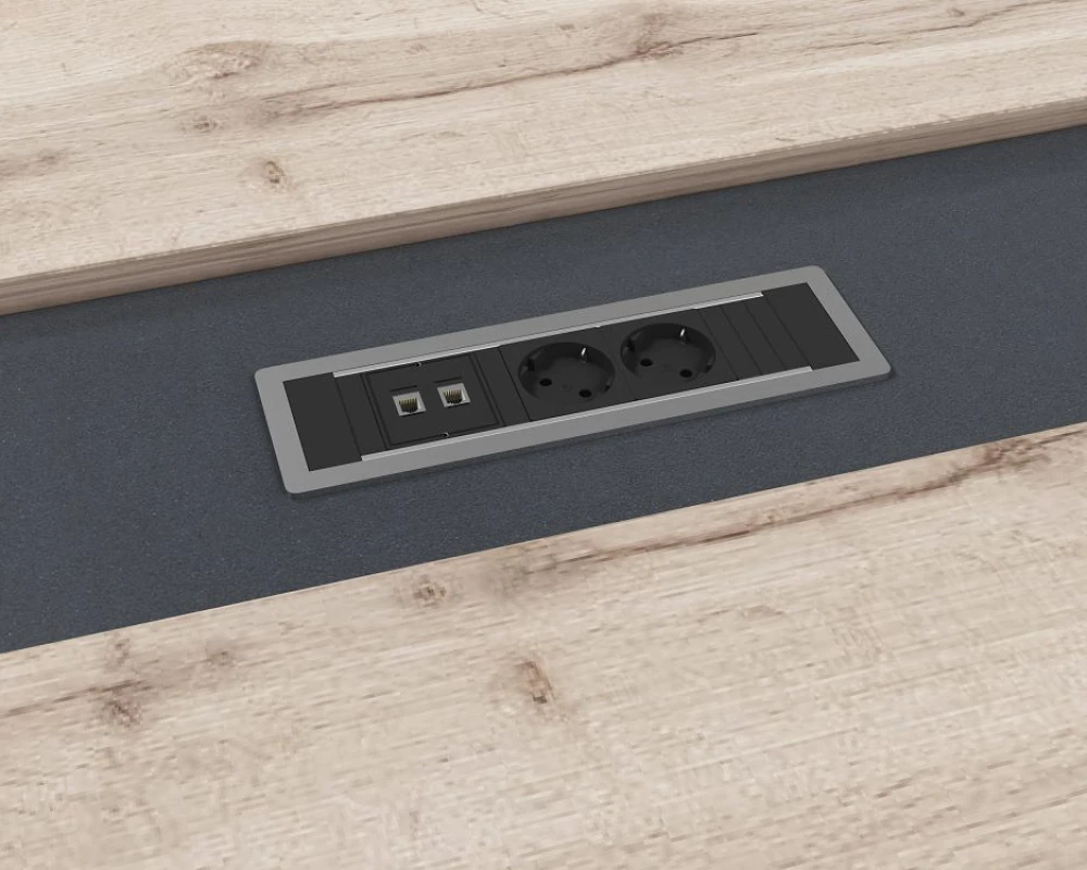 Центральная вставка стола переговора с блоком розеток Т-113 Торстон