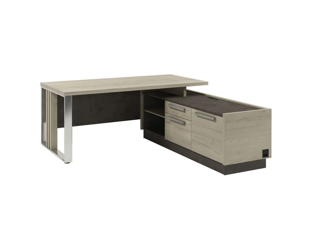 Стол руководителя с опорной тумбой и металлической опорой Z-418пр.1000* Вестар / Vestar