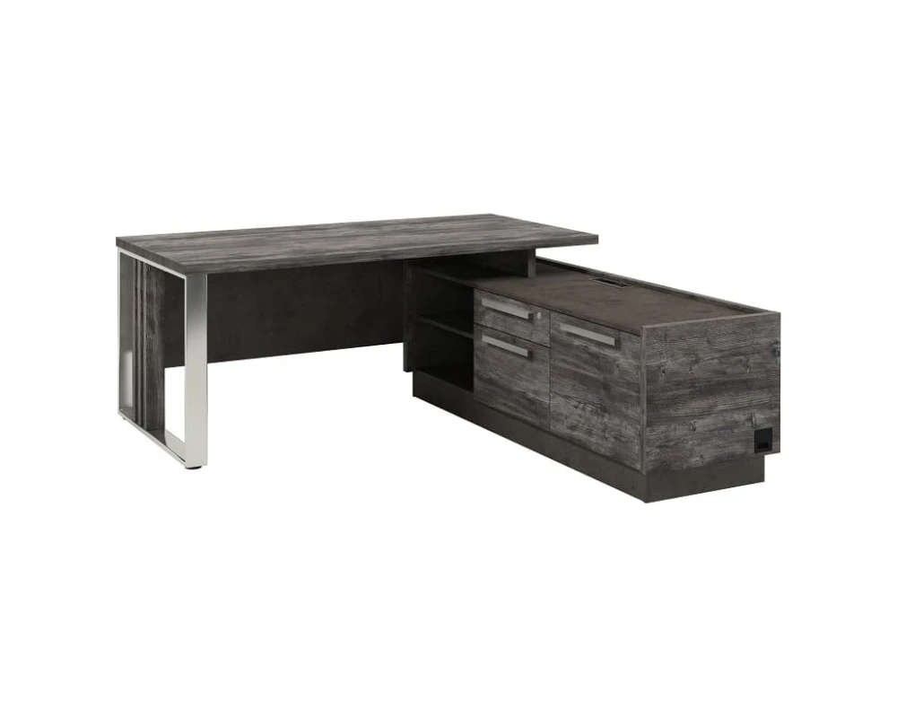 Стол руководителя с опорной тумбой и металлической опорой Z-418пр.1000* Вестар / Vestar