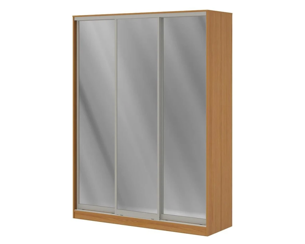 Шкаф купе 1,8 м с тремя зеркальными дверями ПК-ШК-КМШ240Х180СЗ3-В1 Премьер