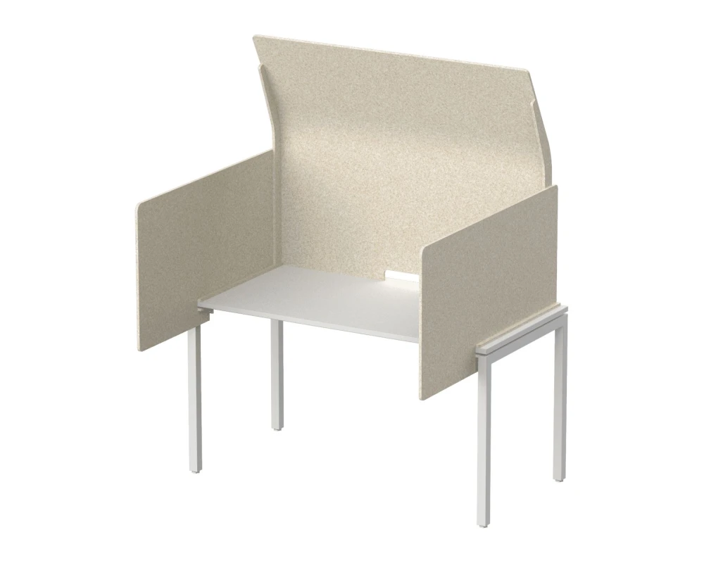 Кабина с высоким экраном-парусом и выступающими боковыми стенками 135х122х113 Forest Office Лебединый пух