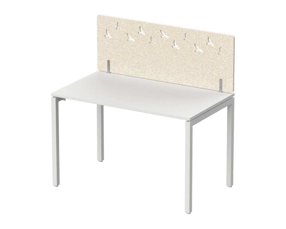 Экран фронтальный / боковой, с декором "Стая", без фурнитуры 60х1,2х40 Forest Office Лебединый пух