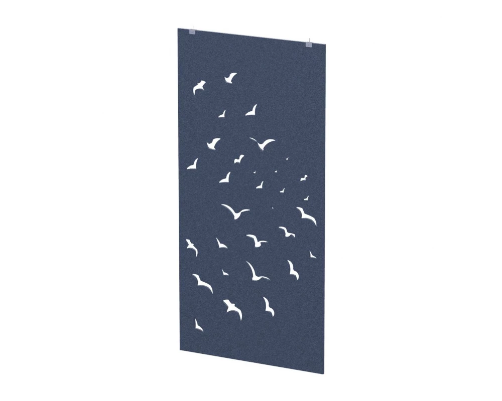Перегородка с декором "Перелетные птицы" 100х1,2х200 Forest Office Синий шторм