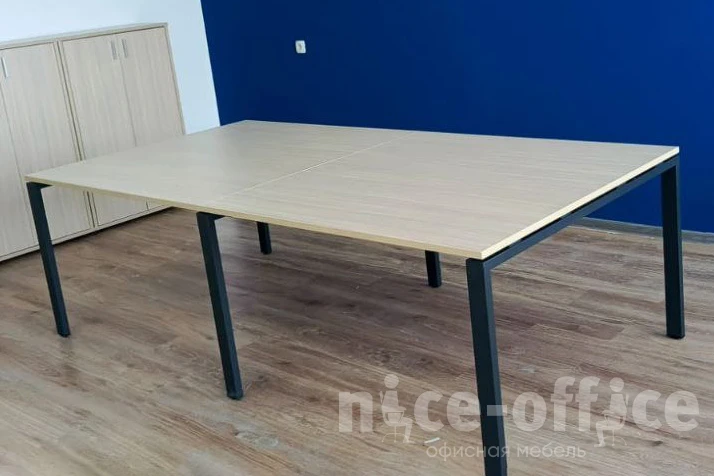 Стол для переговоров 120x123,6x75 Trend Metal Дуб феррара фото в интерьере 1