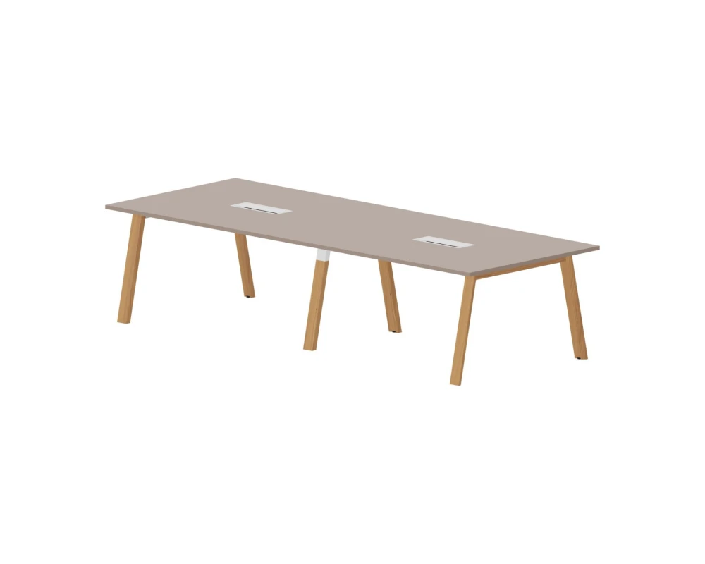 Стол для совещаний с металл. аутлетом 320х120,6х75 Артвуд Митин / Artwood Meeting Тортора/Бук
