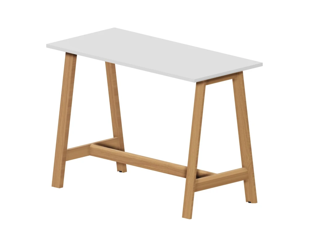 Высокий стол для переговоров 150x70х1050 Артвуд Хай / Artwood High Белый/Бук