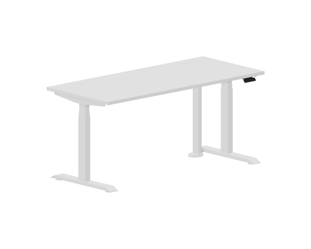 Стол регулируемой высоты 160х70х60,5-124,5 (2 громмета) Мотум Плюс / Motum Plus Белый/Белый