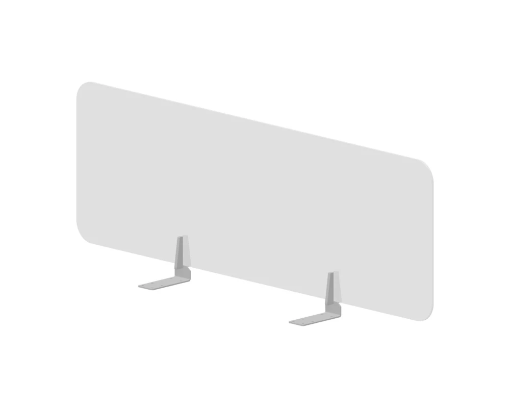 Экран фронтальный (плексиглас) 118x39,2 для стола bench ш.118см (с кронштейнами) Плекси / Plexi Молочно-белый/Алюминий