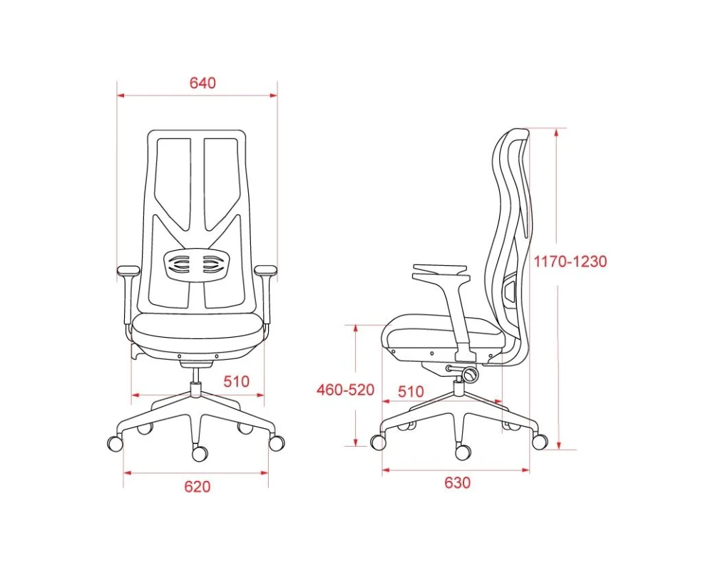 Кресло VIKING-11 M122С-1 Сетка/Ткань, Черный