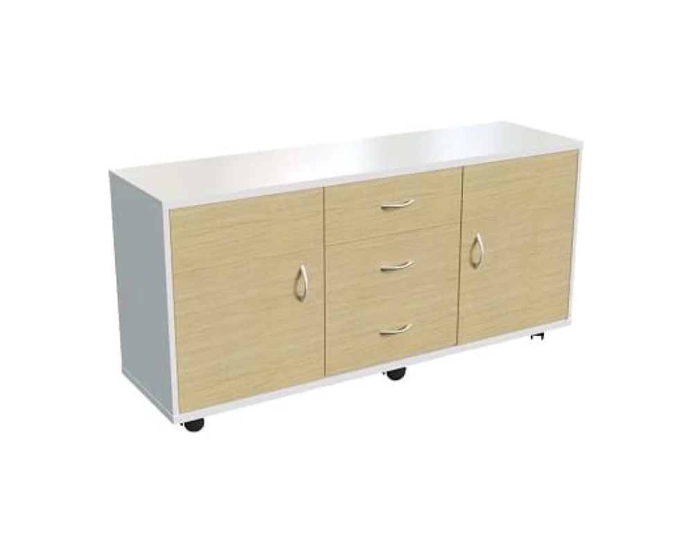 Приставка подкатная 3 ящика верхний замок две двери 127x46x60 STEEL EVO