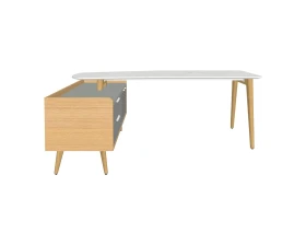 Стол рабочий эргономичный с опорной тумбой Rem-200.1L+Rem-33L Remo images