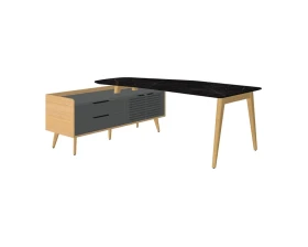 Стол рабочий эргономичный с опорной тумбой Rem-200.1L+Rem-33L Remo images