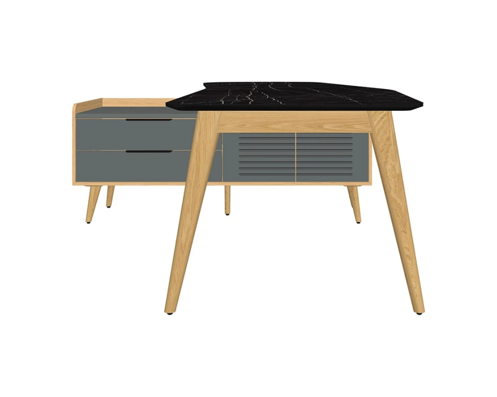 Стол рабочий эргономичный с опорной тумбой Rem-200.1L+Rem-33L Remo