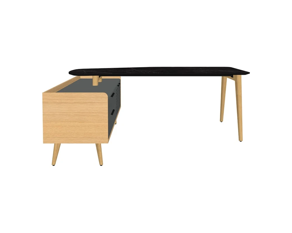 Стол рабочий эргономичный с опорной тумбой Rem-200.1L+Rem-33L Remo