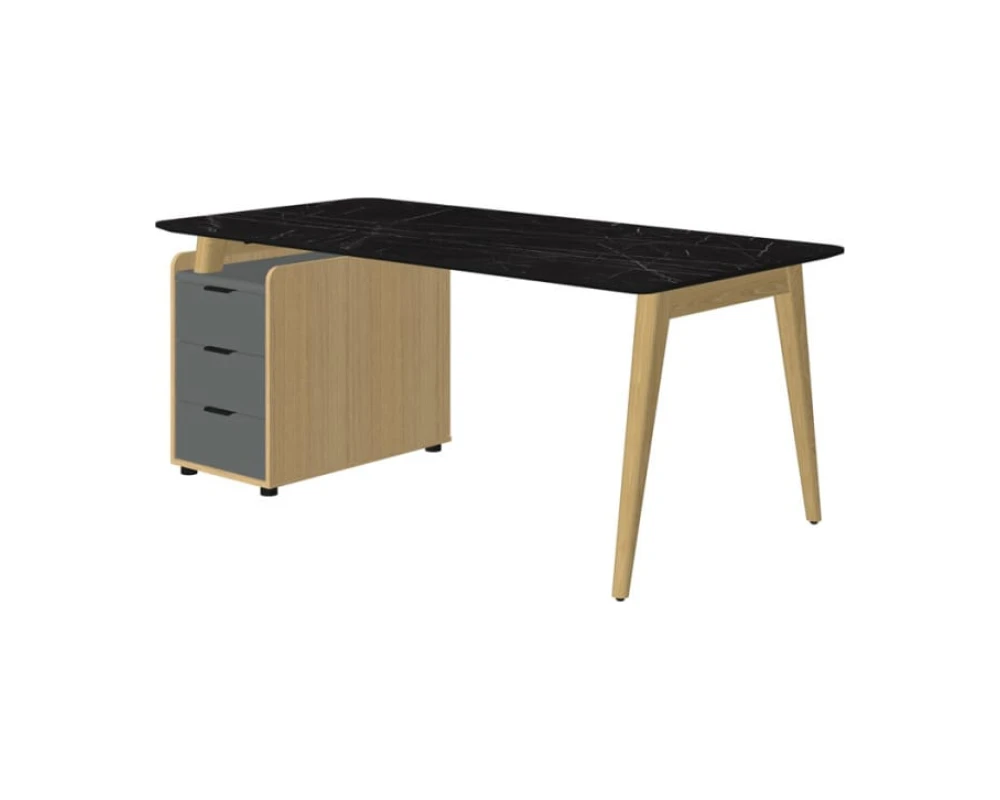 Стол рабочий прямой с опорной тумбой Rem-180.1L+Rem-32 Remo