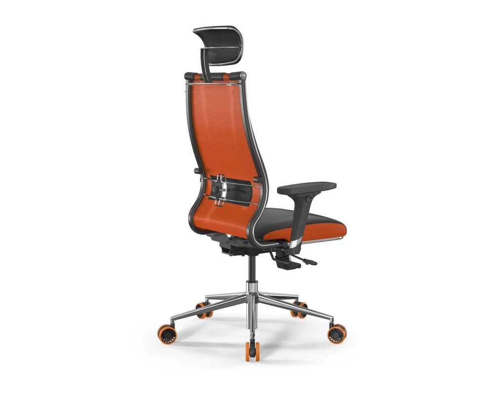 Кресло ErgoLife SynchroSit 10 B2-160D M18.B23.G18.W37 Сетка/Экокожа, Черный/Оранжевый