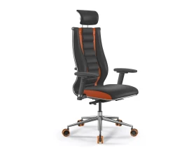 Кресло ErgoLife SynchroSit 10 B2-160D M24.B23.G18.W37 Сетка/Экокожа, Черный/Оранжевый images