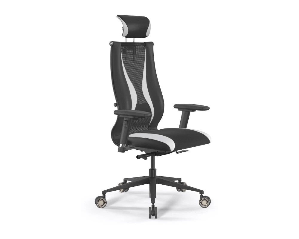 Кресло ErgoLife SynchroSit 10 B2-170D M24.B11.G19.W31 Ткань/Экокожа, Черный/Белый