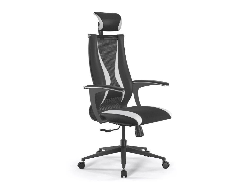 Кресло ErgoLife SynchroSit 10 B2-170U M20.B11.G19.W02 Ткань/Экокожа, Черный/Белый