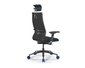 Кресло ErgoLife SynchroSit 10 B2-244D M24.B11.G19.W33 (Синяя строчка) Ткань/Экокожа, Черный images