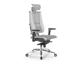 Кресло Y 4DF B2-14D M06.B35.G11.W04 Сетка/Экокожа, Светло-серый/Белый images