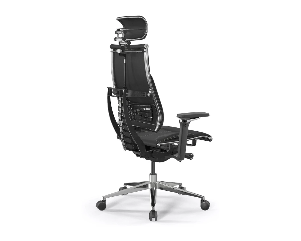 Кресло Y 4DT B2-10D M26.B32.G25.W03 (бежевая строчка) Экокожа, Черный