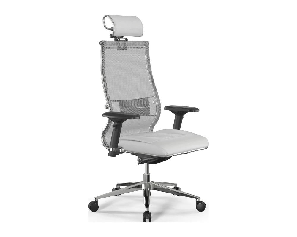 Кресло Samurai L2-6D M26.B32.G25.W03 Сетка/Экокожа, Белый