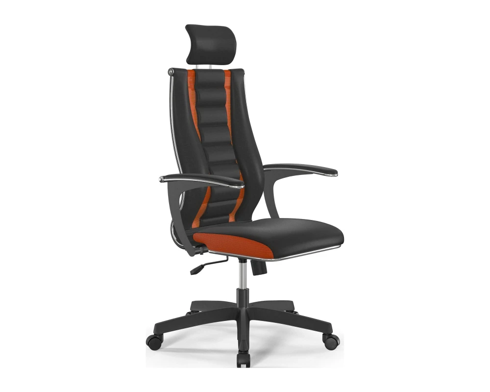 Кресло ErgoLife S 10 B2-160U M09.B02.G15.W01 Сетка/Экокожа, Черный/Оранжевый