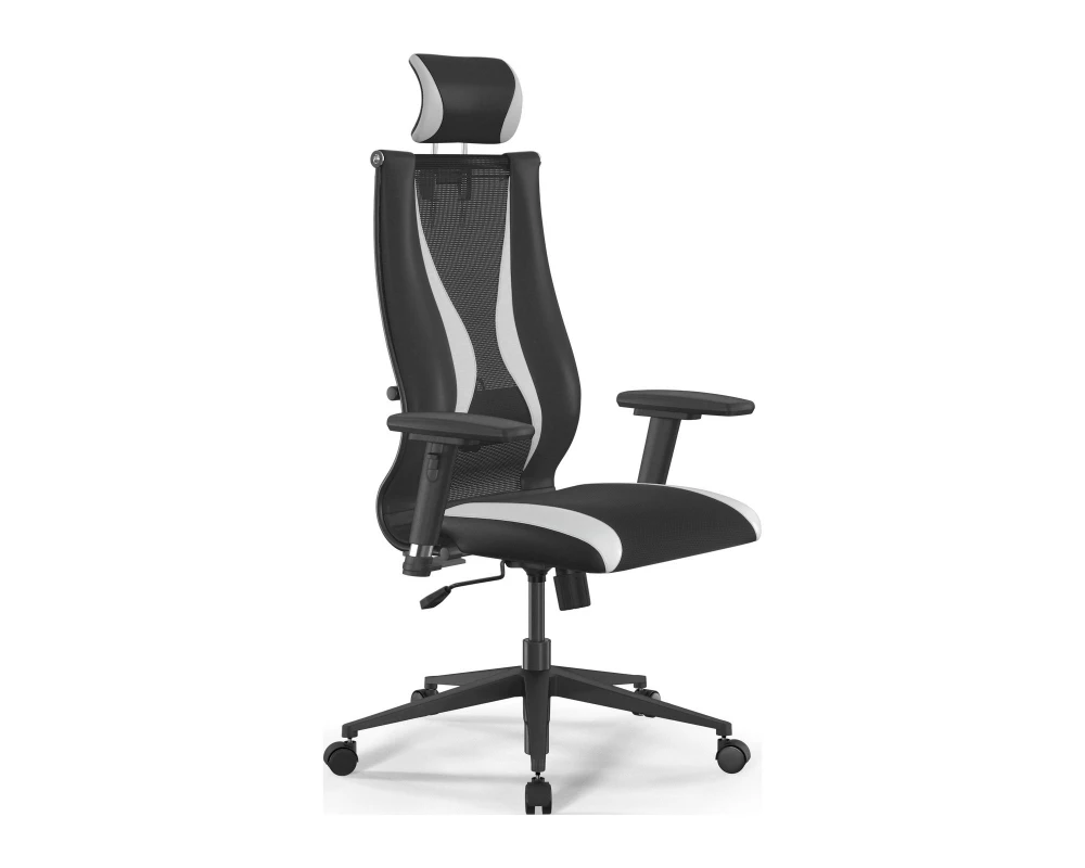 Кресло Sit 10 B2-170D M09.B11.G18.W02 Сетка/Экокожа, Черный/Белый