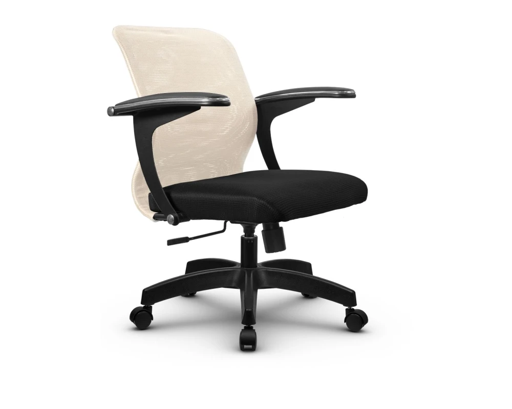 Кресло SU-M-4 подл.160/осн.001 Сетка, Бежевый/Черный