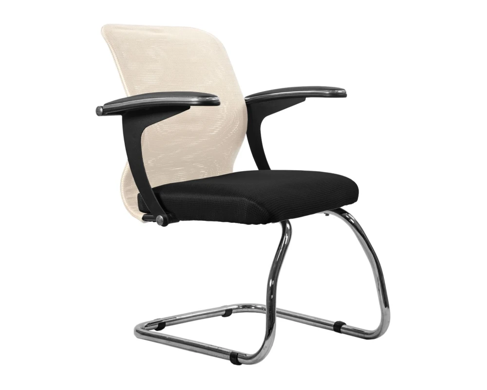 Кресло SU-M-4 подл.160/осн.007 Сетка, Бежевый/Черный