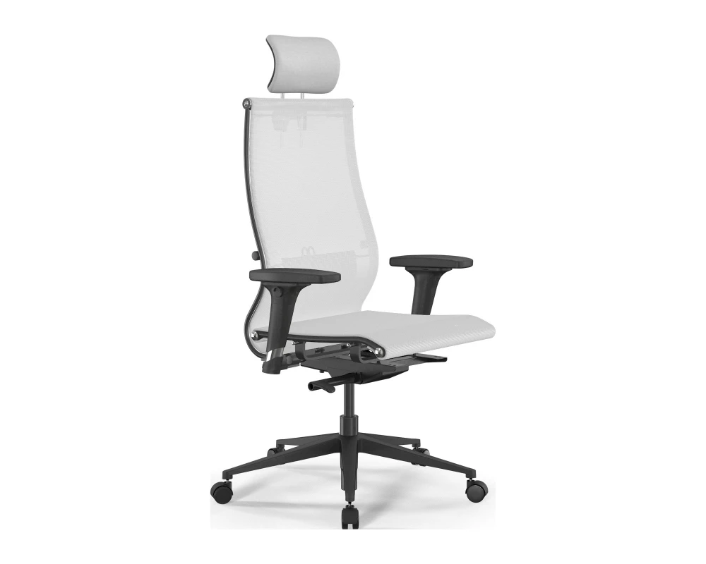 Кресло ErgoLife SynchroSit 10 B2-107D M23.B11.G19.W02 (с подголовником) Сетка, Белый