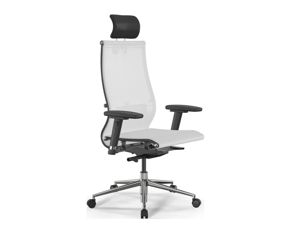 Кресло ErgoLife SynchroSit 10 B2-107D M23.B23.G18.W02 (с подголовником, подл.2) Сетка, Белый