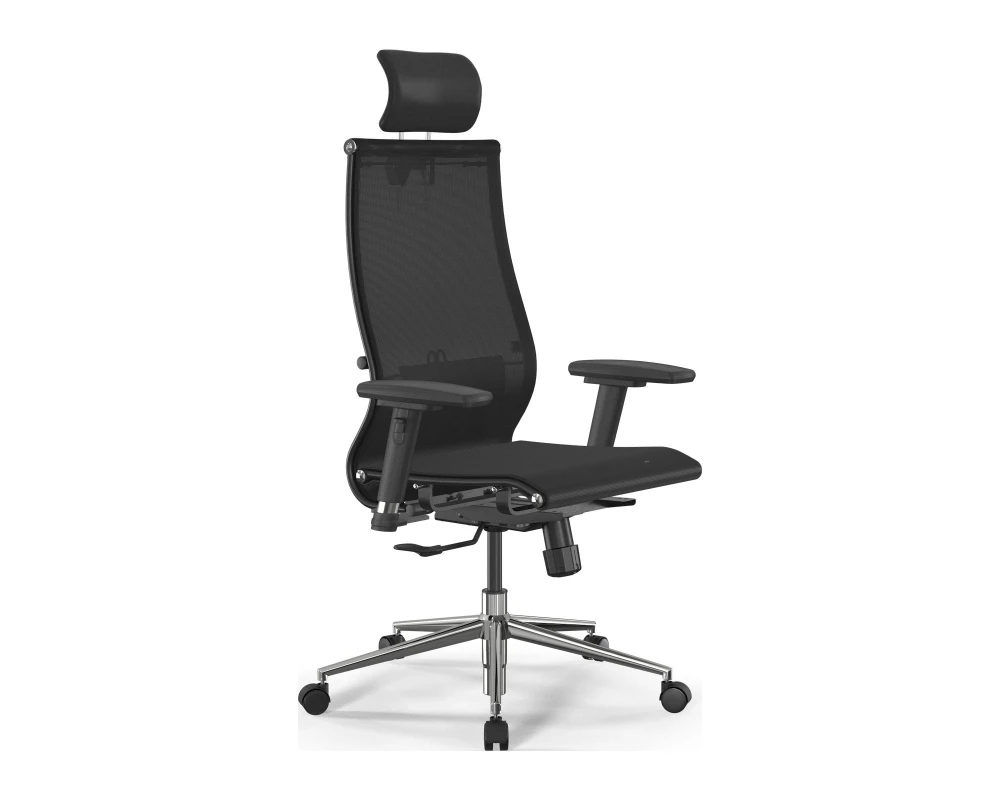 Кресло ErgoLife SynchroSit 10 B2-189D M25.B23.G18.W02 (с подголовником, подл.2) Сетка, Черный