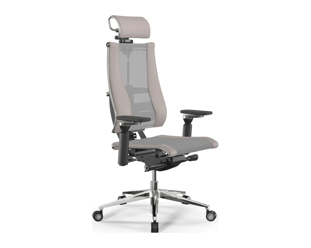 Кресло Y 4DF B2-14D M26.B35.G25.W04 Сетка, Светло-серый/Светло-бежевый