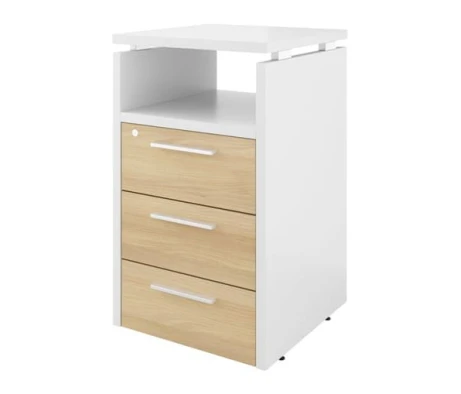 Тумба приставная (3 ящика с полкой и замком) 450х450х750 Дублин