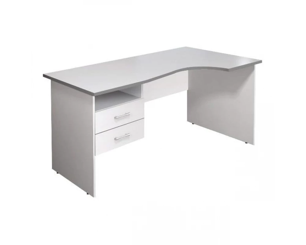 Стол кривол. с тумбой П 1404х904(704)х756 КМ75 Монолит